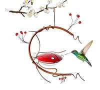 Mangeoire anti-abeilles pour colibris | Mangeoire à oiseaux à baies rouges pour fourmis et abeilles | Station d'alimentation étanche, décoration de jardin, facile à nettoyer et à remplir