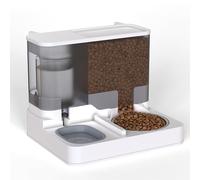 Mangeoire Automatique 2 en 1 pour Chat, Distributeur Automatique Tout-en-Un de Nourriture et d'eau, mangeoire pour Chats et Petits Chiens, Station d'alimentation à gravité de 3,8 L pour la Maison et