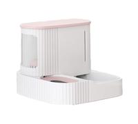 Mangeoire automatique 2 en 1 pour chat - Machine à boire et à nourrir entièrement fermée - Trois couleurs en option pour chats et chiens (rose)
