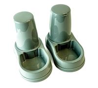 Mangeoire Automatique 2-en-1 pour Chien et Chat - Distributeur de Croquettes et d'eau 2L, Design Compact et Facile à Nettoyer, Capacité 1,4L par Bol, Gris Élégant