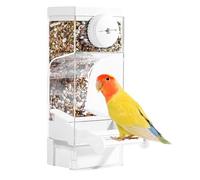 Mangeoire automatique à oiseaux avec double support - Distributeur de nourriture pour oiseaux transparent | Mangeoire suspendue pour pinsons, moines, perroquets, volières, jardin, balcon et