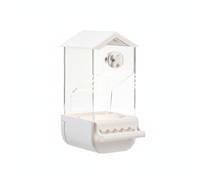 Mangeoire Automatique Acrylique pour Oiseaux Distributeur de Nourriture Ergonomique Dispositif de Séparation de Ouverture Pratique Convenant pour Habitat Domestique, M, Size to 1