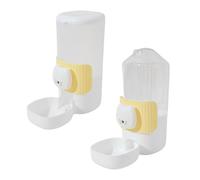 Mangeoire automatique et distributeur d ' eau 2 pièces, montée sur Cage peu encombrante, PP lavable lave-vaisselle pour petits animaux de compagnie, mangeoire pour visage de chat de dessin animé