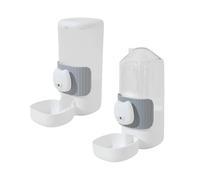 Mangeoire automatique et distributeur d ' eau 2 pièces, montée sur Cage peu encombrante, PP lavable lave-vaisselle pour petits animaux de compagnie, mangeoire pour visage de chat de dessin animé