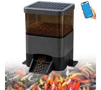 Mangeoire Automatique for Poissons de Vacances, 5 à 300g par Repas, 4 L (10 L) à énergie Solaire avec Commande Mobile, minuterie Solaire et AC, résistante à l'humidité for étang extérieur