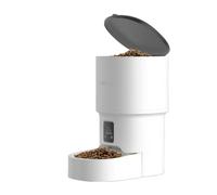 Mangeoire Automatique Intelligente WiFi 4L for Animaux de Compagnie, 2 Styles d'alimentation for Chat Blanc avec télécommande de téléphone Portable(Upgraded WiFi)