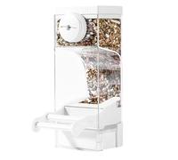 Mangeoire Automatique Oiseaux - 21,5x9x8,7cm Double Support Transparent Plat Nourriture Automatique | Bol Nourriture Oiseaux | Pour Volière Pinson Perroquets Moines Maison Jardin Arrière-Cour Cour Amé