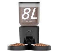 Mangeoire Automatique pour 2 Chats - 8 L/34 Tasses Distributeur Automatique de Nourriture de Grande capacité avec écran LCD, 2 Plateaux de Nourriture, mangeoire chronométrée pour Chat, jusqu'à 50