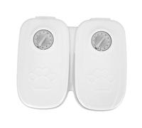 Mangeoire Automatique pour 2 Repas pour Animaux de Compagnie, Distributeur Intelligent de Nourriture sèche ou Semi-Humide pour Chien et Chat, Grande capacité avec Espace de Glace (Grise)