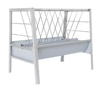 Mangeoire automatique pour chèvres avec râtelier à foin, mangeoire 2 en 1, capacité de 200 l, en acier galvanisé, pour chèvres, moutons, alpagas, bovins