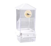 Mangeoire Automatique pour Oiseaux avec Accessoires Faciles à Installer, Tiroir Inférieur Amovible, Matériau PP, Adaptée, Blanc