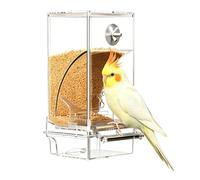 Mangeoire Automatique pour Oiseaux,Bol Automatique Transparent avec perchoir | Station d'alimentation - pour Calopsitte, Diamant Mandarin, Canari, Perroquet, Cacatoès, Conure