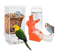 Mangeoire Automatique pour Oiseaux, Mangeoire a Oiseaux Automatique avec Distributeur d'eau, Distributeur Automatique de Nourriture, pour Oiseaux, Perruches, Canaris