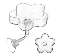 Mangeoire automatique pour poissons - En forme de fleur - Avec ventouse - Pour aquarium - Transparent - Pour eau douce et eau de mer, tortues, poissons de combat