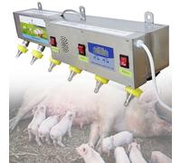 Mangeoire automatique pour porcelet avec simulation sonore, 6 tétons, en acier inoxydable durable pour soins des porcelets et des agneaux