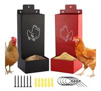 Mangeoire automatique pour poulailler | Lot de 2 distributeurs Grit pour poules, cour, petites fermes, ranch, pâturage, intérieur et extérieur