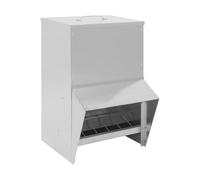 Mangeoire automatique pour poules | 25 l (5,5 galles) en acier galvanisé | avec toit et fond surélevé | pour poules, canards et dindes