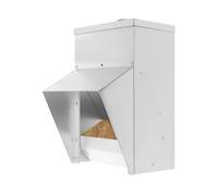 Mangeoire automatique pour poules, en acier inoxydable, avec couvercle, grande capacité de 11,34 kg, au sol, montage mural, mangeoire à poules, mangeoire
