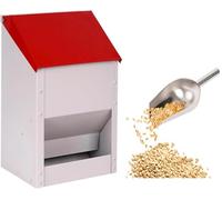 Mangeoire Automatique pour Poulets, 10Kg Mangeoire Automatique pour Volailles en MéTal avec Pelle en MéTal, Distributeur de Nourriture pour Poulailler sans DéChets Mangeoire pour Poulets Canards Oies