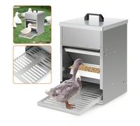 Mangeoire automatique pour poulets, mangeoire galvanisée de 5 kg pour poulets avec plaque de marche, couvercle, mangeoire étanche, mangeoire anti-rats pour poulets, abreuvoir pour volailles [Garantir
