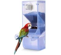 Mangeoire automatique semi-transparente pour perroquet avec perchoir, distributeur de graines d'oiseaux sans désordre pour cage, récipient de nourriture pour oiseaux, accessoires de cage pour petits