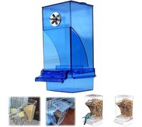 Mangeoire Automatique Transparente for Oiseaux, mangeoire Automatique en Acrylique Transparent for perroquets, mangeoire Automatique sans gâchis for Cage(Blue-1PCS)
