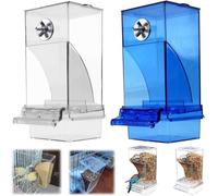 Mangeoire Automatique Transparente for Oiseaux, mangeoire Automatique en Acrylique Transparent for perroquets, mangeoire Automatique sans gâchis for Cage(Mix-2PCS)