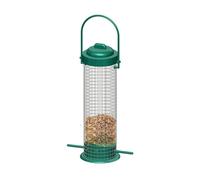 Mangeoire Boule De Graisse avec Filet Vert Anti-Écureuil - Mangeoire Suspendue pour Oiseaux Jardin Terrasse | Structure Fer Et ABS | 29x6,5x6,5cm, Design À Grille Transparente, Résistante Aux I