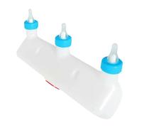 Mangeoire de lait pour petits animaux - Mamelon d'agneau de chèvre | Bouteille en caoutchouc de 3 tétines avec port de chute des veaux, outil d'alimentation du lait pour chiots