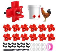 Mangeoire d'eau de poulet pour arrosage du poulet | Chasses au poulet Waterer, grand mamelon d'alimentation en acier inoxydable avec bancs de perceuse d'arrosage anti-fuite pour poussins et canards