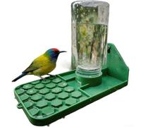 Mangeoire d'eau d'extérieur de couleur verte avec capacité de suspension murale et arbre avec structure rainurée sûre pour empêcher les insectes de se noyer pendant que vous buvez de l'eau