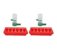 Mangeoire d'eau pour oiseaux et poussins avec couvercle rabattable, alimentation automatique en PP avec couvercle anti-éclaboussures, équipement pour volailles de volaille, 2 unités (L abreuvoir