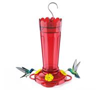 Mangeoire d'extérieur à suspendre pour colibri, distributeur de nectar en plastique, anti-fourmis et abeilles, design étanche avec 4 ports d'alimentation et perchoirs, cadeau pour maman, amoureux des