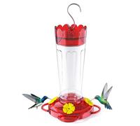Mangeoire d'extérieur à suspendre pour colibri, distributeur de nectar en plastique, anti-fourmis et abeilles, design étanche avec 4 ports d'alimentation et perchoirs, cadeau pour maman, amoureux des