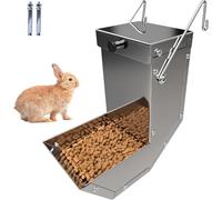 Mangeoire d'extérieur en acier inoxydable durable avec couvercle pour petits animaux domestiques (pour cochon d'Inde, oiseaux, furets (1 pièce, 8,4 cm)