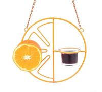 Mangeoire d'extérieur en fer avec ressort de suspension, conçue pour nourrir la gelée, les fruits et les vers de farine, construction robuste pour une utilisation durable dans les cours et les jardins