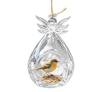Mangeoire d'extérieur | Mangeoire en verre de jardin Angel, mangeoire à suspendre - Construction en verre résistant pour jardin, patio, cour, arbre, balcon, fi