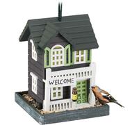 Mangeoire D'extérieur Pour Oiseaux À Suspendre, Maison De Campagne, Hlp 23,5x18x18 Cm, Jardin & Balcon, Coloré - Relaxdays