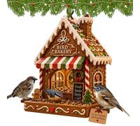 Mangeoire d'extérieur pour oiseaux de Noël | Mangeoire à rouge-gorges pour maison, appartement, vacances, jardin, cour, porche, terrasse, balcon, arrière-cour