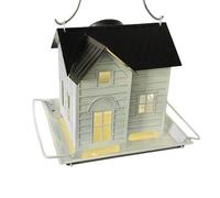Mangeoire d'oiseaux solaire pour oiseaux en plein air, distributeur de nourriture en métal crevé avec lampe solaire à énergie solaire, dispositif d'alimentation en plein air pour jardin, par