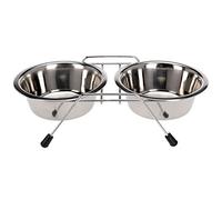 Mangeoire en Acier Inoxydable pour Animal Domestique - Double Repas - pour Chien et Chat
