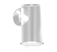 Mangeoire en acrylique pour poissons, distributeur de réservoir cylindrique, 7 x 4 cm, tube d'alimentation lisse, design authentique facile à utiliser, empêche la suralimentation pour grands et petits