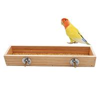 Mangeoire en bois naturel pour perroquet, perchoir en bois naturel, mangeoire pour oiseaux, mangeoire pour cage à oiseaux, perchoir pour petits animaux, perroquets, rats, perruches, oiseaux inséparables