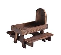 Mangeoire en bois pour oiseaux et écureuils, support de maïs avec pare-soleil pour animaux sauvages, plate-forme d'alimentation en plein air pour animaux de compagnie