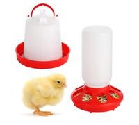 Mangeoire et abreuvoir automatique pour poussins - Mangeoire de 1 L et abreuvoir de 2 L, abreuvoir suspendu, installation facile pour couveuse de volaille