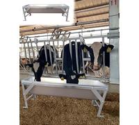 Mangeoire et abreuvoir en acier inoxydable robuste pour bétail, porc, cheval, mouton et volaille - Équipement d'alimentation durable pour animaux de ferme avec support