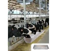 Mangeoire et abreuvoir en acier inoxydable robuste pour bétail, porc, cheval, mouton et volaille - Équipement d'alimentation durable pour animaux de ferme avec support