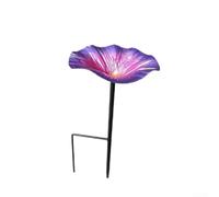 Mangeoire et baignoire pour oiseaux en métal avec piquet 25 cm (violet)