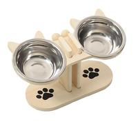 Mangeoire et Distributeur d'eau pour Chat - Gamelles Bois Surélevées Réglables Antidérapantes - Bol d'eau pour Chat | Stockage Boisson Hydratation Chiot Sénior Extérieur Maison