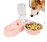 Mangeoire et eau automatique pour chat,distributeur d'eau et de nourriture pour chat,Gamelles pour animaux de compagnie avec bouteille | Mangeoires automatiques antidérapantes en acier inoxydable, dis